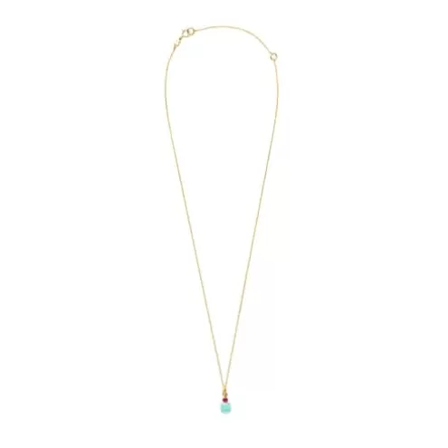 TOUS Colar Mini Ivette em com Amazonite e Rubi< Pingentes De Ouro | Colares De Ouro