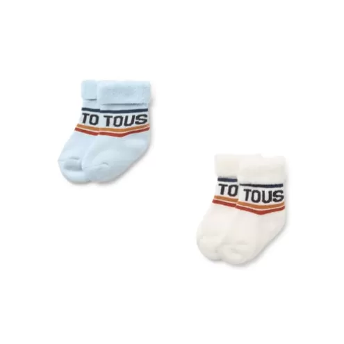 TOUS Conjunto de 2 pares de peúgas de bebé SSocks azul< Complementos