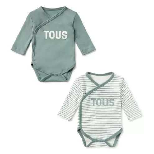 TOUS Conjunto de bodies de bebé cruzados Classic verde< Bebé