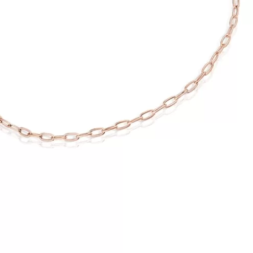 TOUS Gargantilha Chain oval em Prata vermeil rosa< Colares De Prata | Gargantilhas