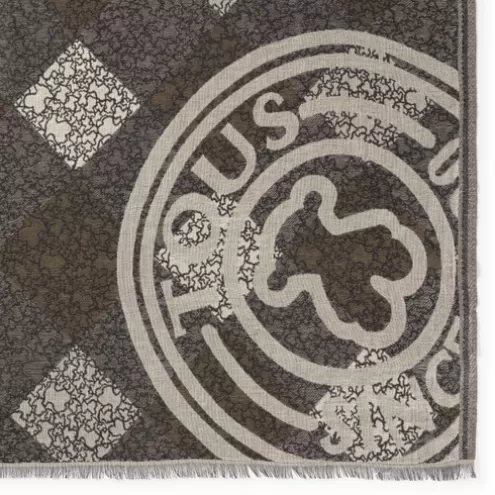 TOUS Lenço Kaos Mini Stamp Jacquard castanho< Lenços E Foulards