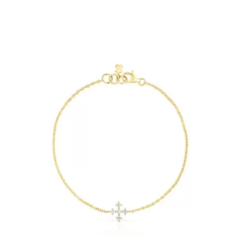 TOUS Pulseira cruz em e diamantes Les Classiques< Pulseiras Ouro | Pulseiras Corrente