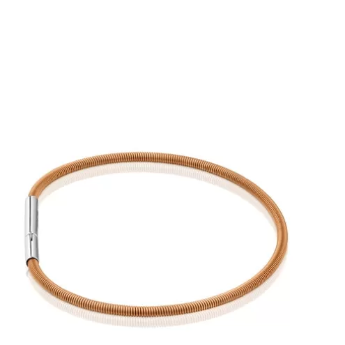 TOUS Pulseira em aço IP laranja 17 cm Mesh Tube< Charms