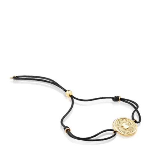 TOUS Pulseira em nylon e ouro Oursin< Pulseiras Ouro | Pulseiras Cordão E Fios