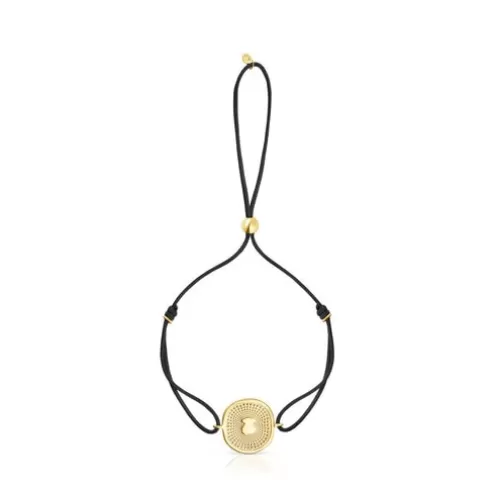 TOUS Pulseira em nylon e ouro Oursin< Pulseiras Ouro | Pulseiras Cordão E Fios