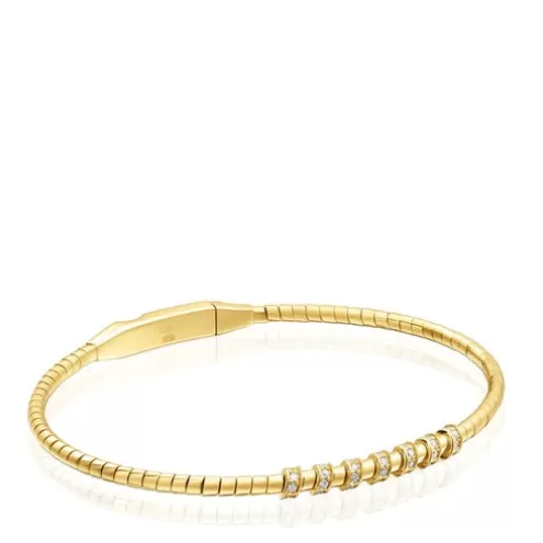 TOUS Pulseira escrava em ouro e diamantes Basics< Pulseiras Ouro | Escravas