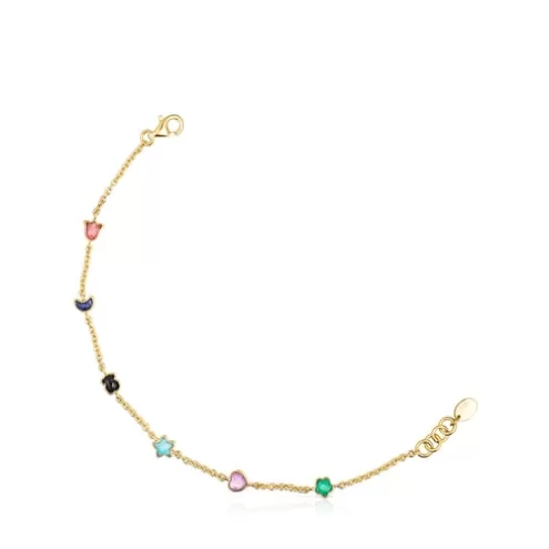 TOUS Pulseira Glory em Prata Vermeil com Pedras Preciosas< Pulseiras De Prata | Pulseiras Corrente