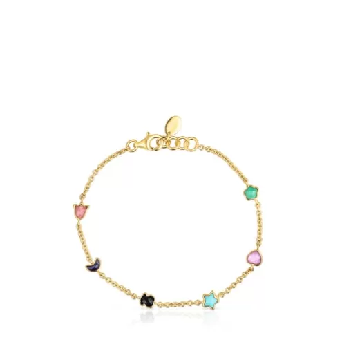 TOUS Pulseira Glory em Prata Vermeil com Pedras Preciosas< Pulseiras De Prata | Pulseiras Corrente