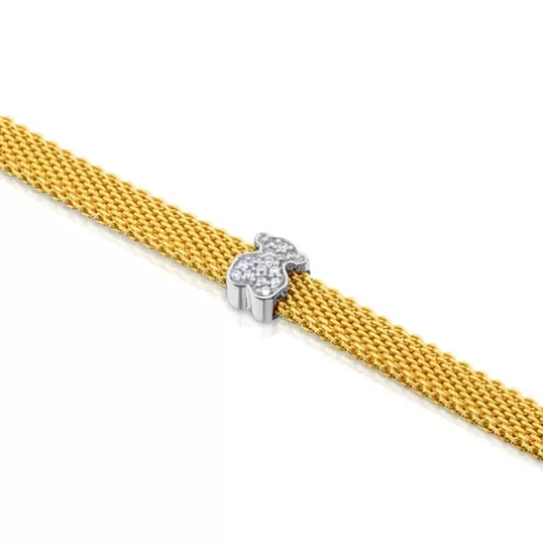 TOUS Pulseira Icon Mesh em ouro com diamantes< Pulseiras Ouro | Pulseiras Corrente