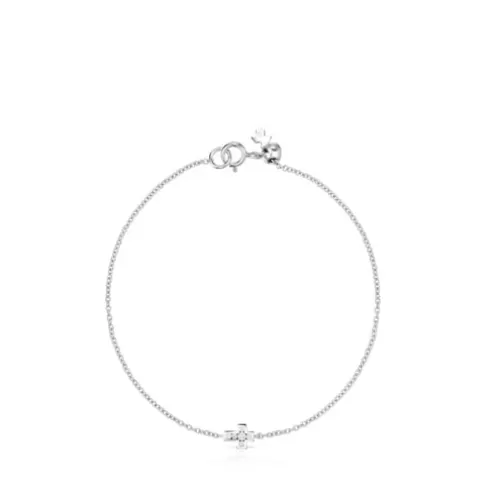 TOUS Pulseira Les Classiques cruz em Ouro Branco e Diamantes< Pulseiras Ouro | Pulseiras Corrente