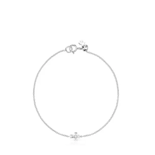 TOUS Pulseira Les Classiques cruz em Ouro Branco e Diamantes< Pulseiras Ouro | Pulseiras Corrente