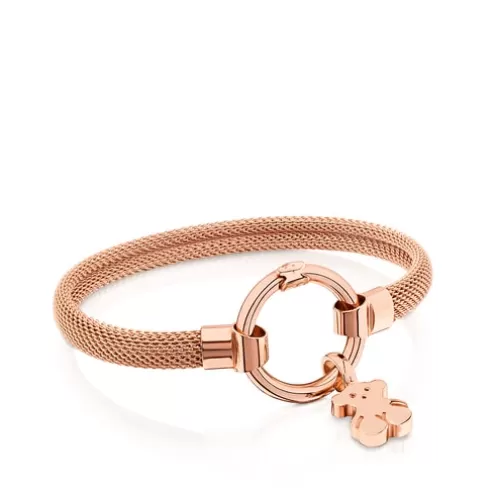 TOUS Pulseira média Hold em Prata Vermeil rosa e Aço< Pulseiras De Prata | Escravas