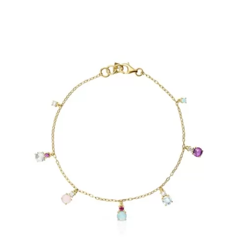 TOUS Pulseira Mini Ivette em Ouro com Pedras preciosas< Pulseiras Ouro | Pulseiras Pérolas