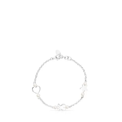 TOUS Pulseira Real Sisy em Prata e Pérolas< Pulseiras De Prata | Pulseiras Pérolas