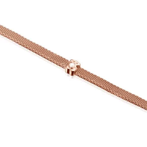 TOUS Pulseira Real Sisy em Prata Vermeil rosa com Pérola< Pulseiras De Prata | Pulseiras Pérolas