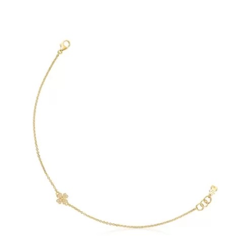 TOUS Pulseira Good Vibes trevo em Ouro e Diamantes< Pulseiras Ouro | Pulseiras Corrente