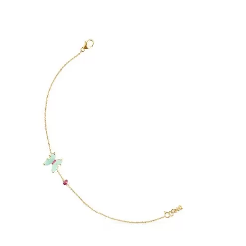 TOUS Pulseira Vita em Ouro com Amazonite e Rubi< Pulseiras Ouro | Pulseiras Corrente