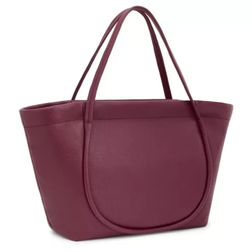 TOUS Tote bag grande em pele bordeaux Miranda< Malas De Ombro | Malas Em Pele